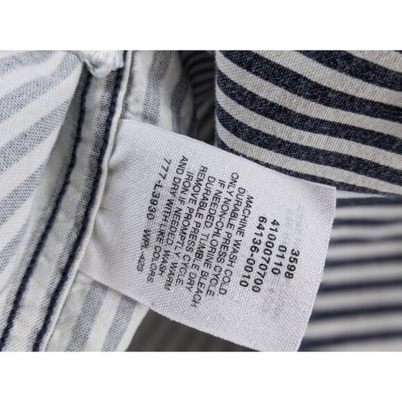 Levis White Blue Striped Button-Down Shirt Small Mens Long Sleeve Casual Pocket - Picture 7 of 12
